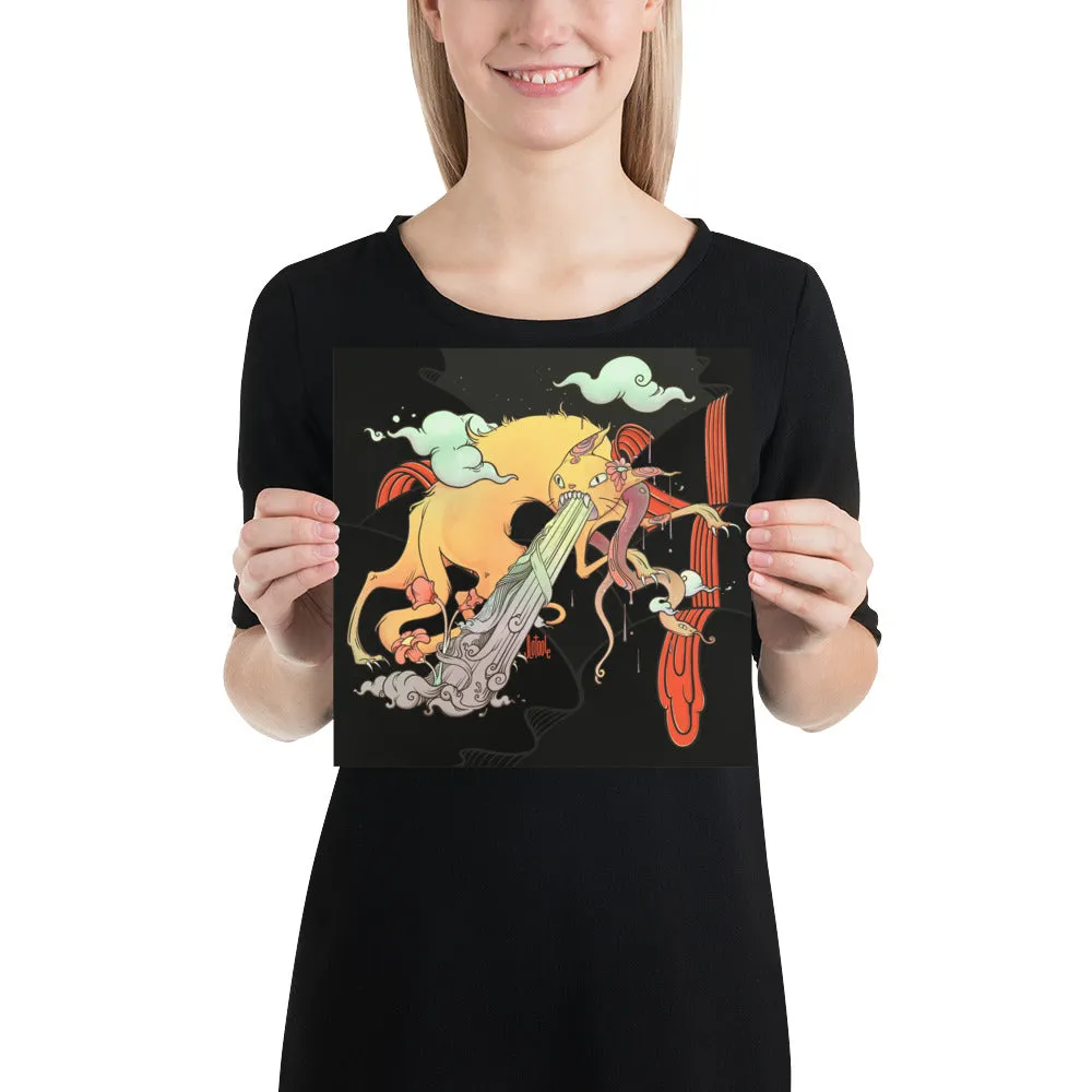 Cat And Snake, Matte Art Print Poster