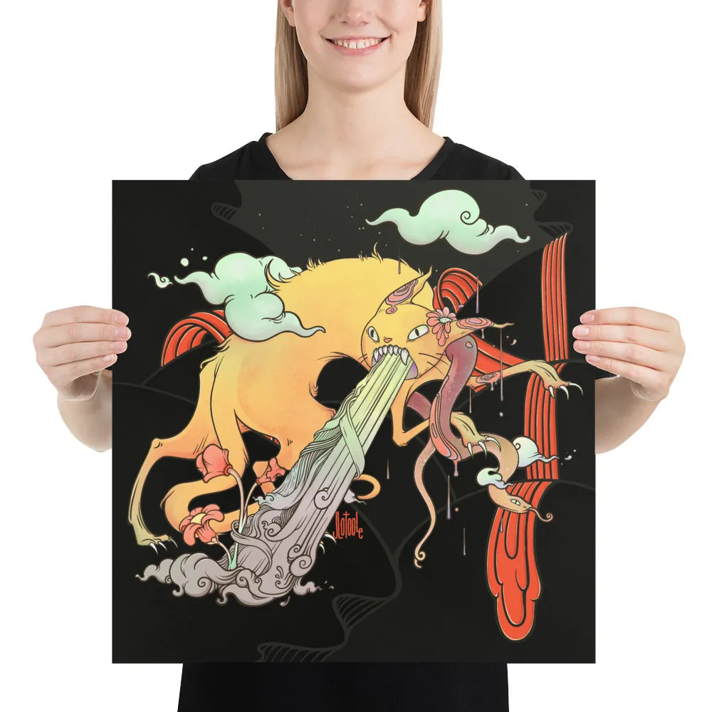 Cat And Snake, Matte Art Print Poster