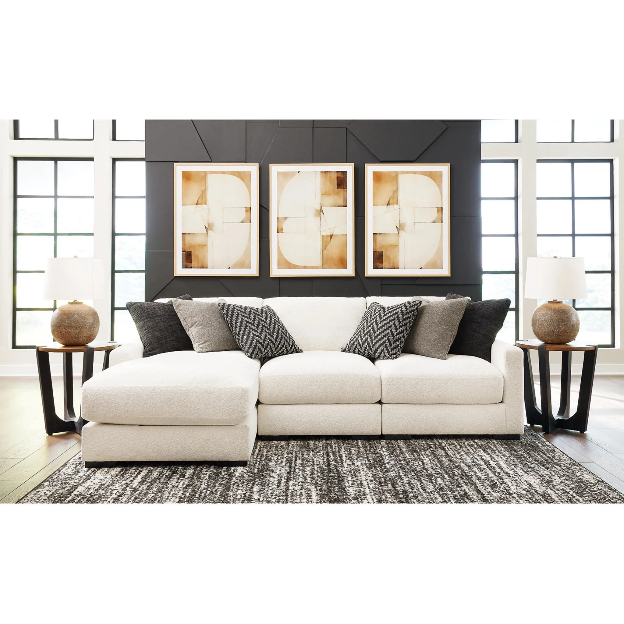 Elissa Court-Exclusive 3 Piece Modular Sectional with Chaise
