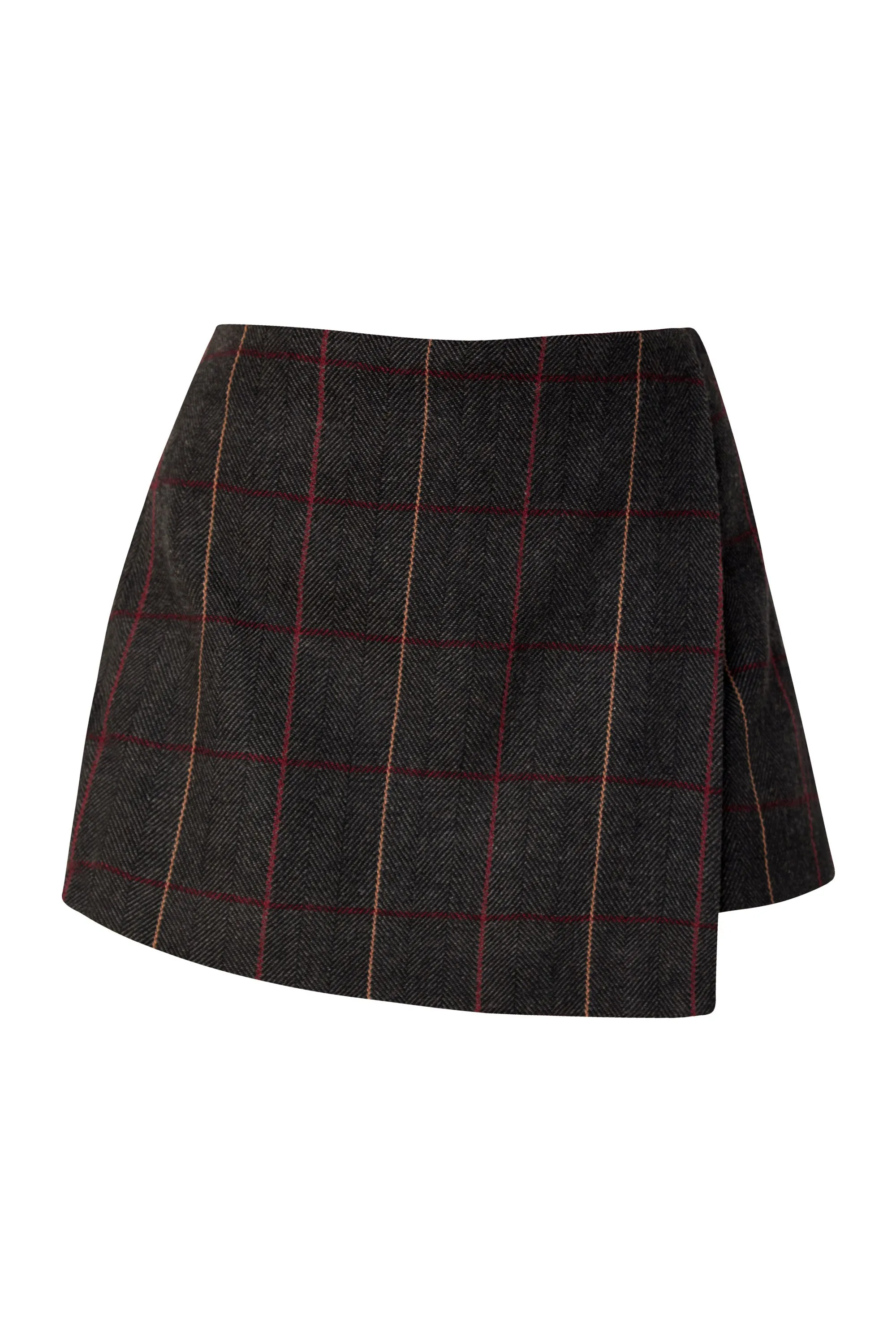 Holland Charcoal Plaid Skort