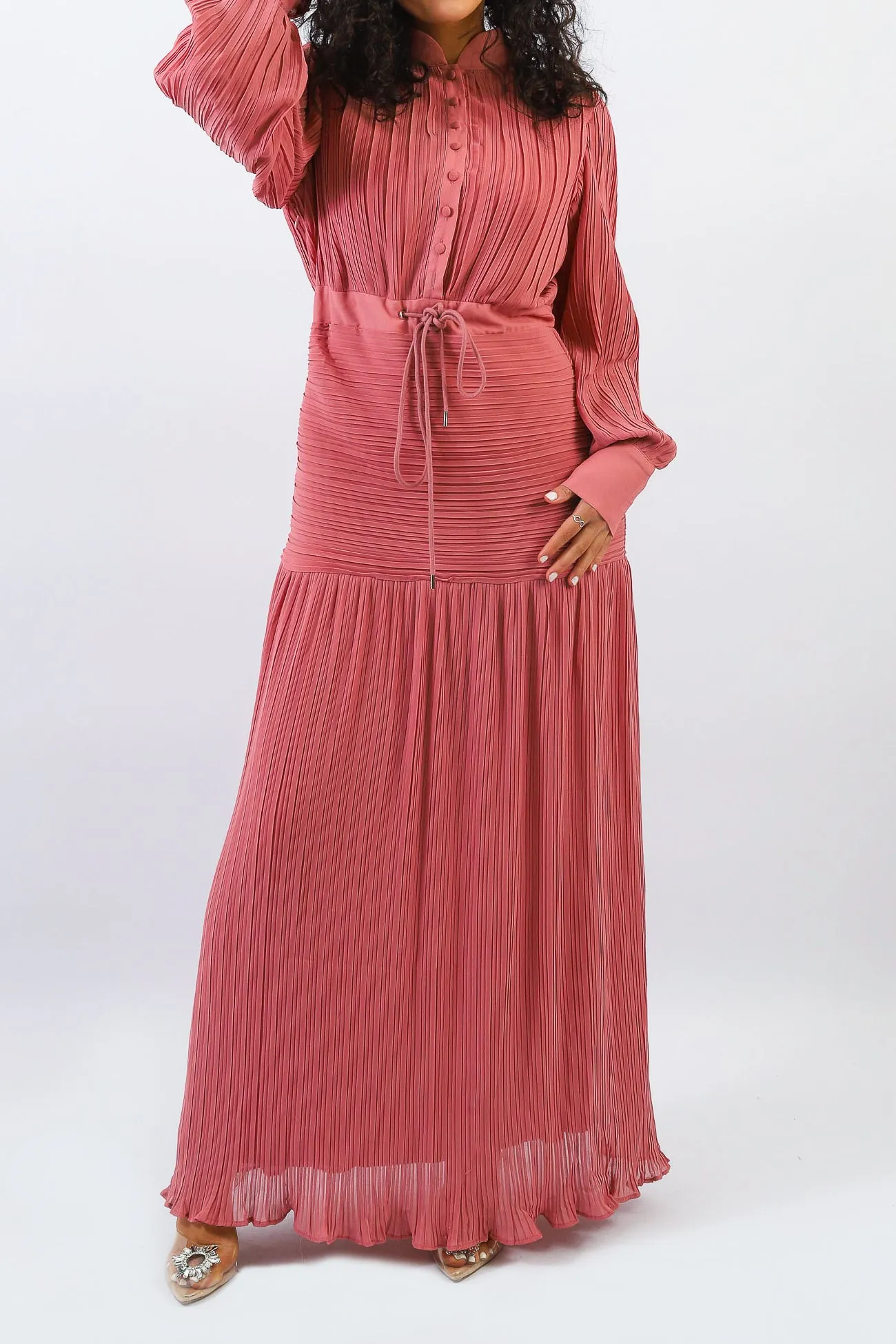 Isla Drawstring Pleat Dress