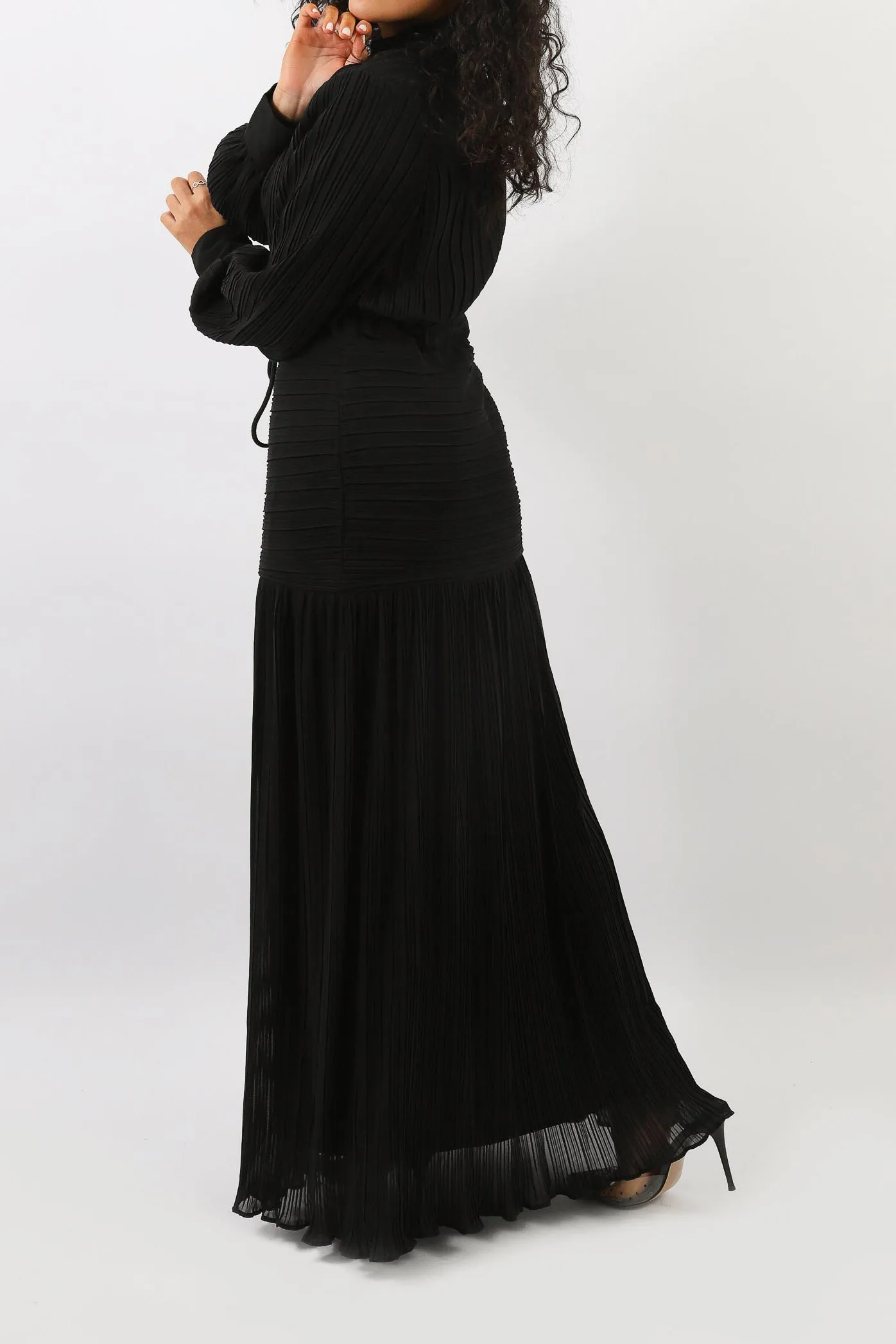 Isla Drawstring Pleat Dress