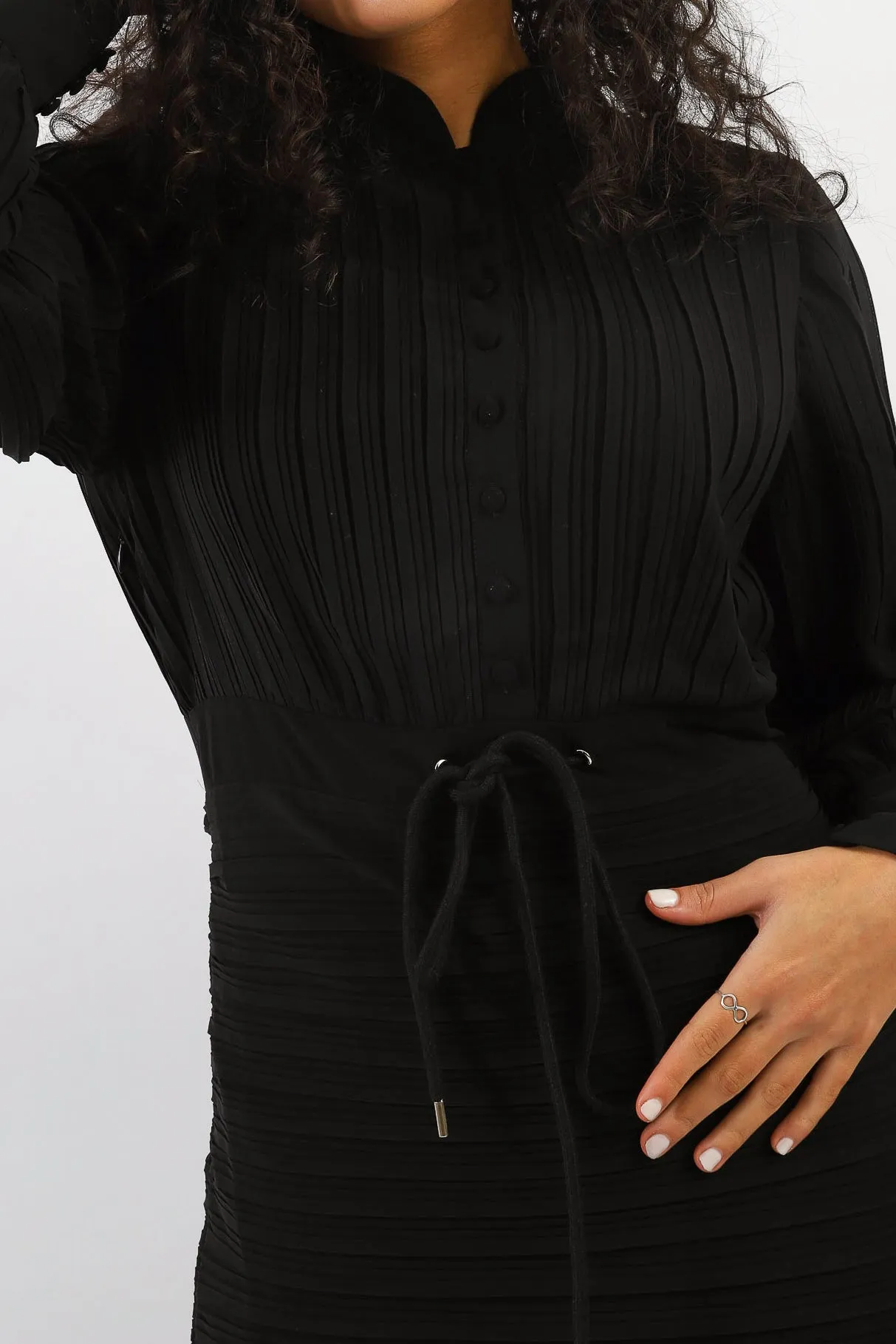 Isla Drawstring Pleat Dress