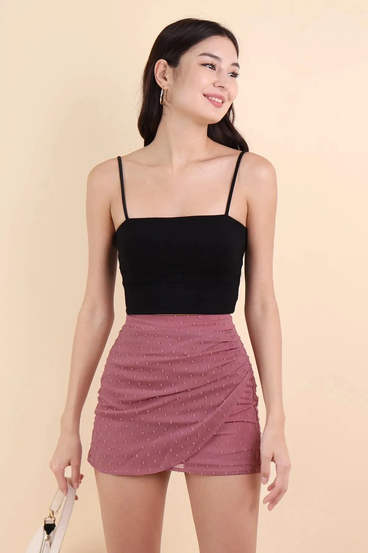 JARDIN SWISS DOT SKORTS IN ROSE