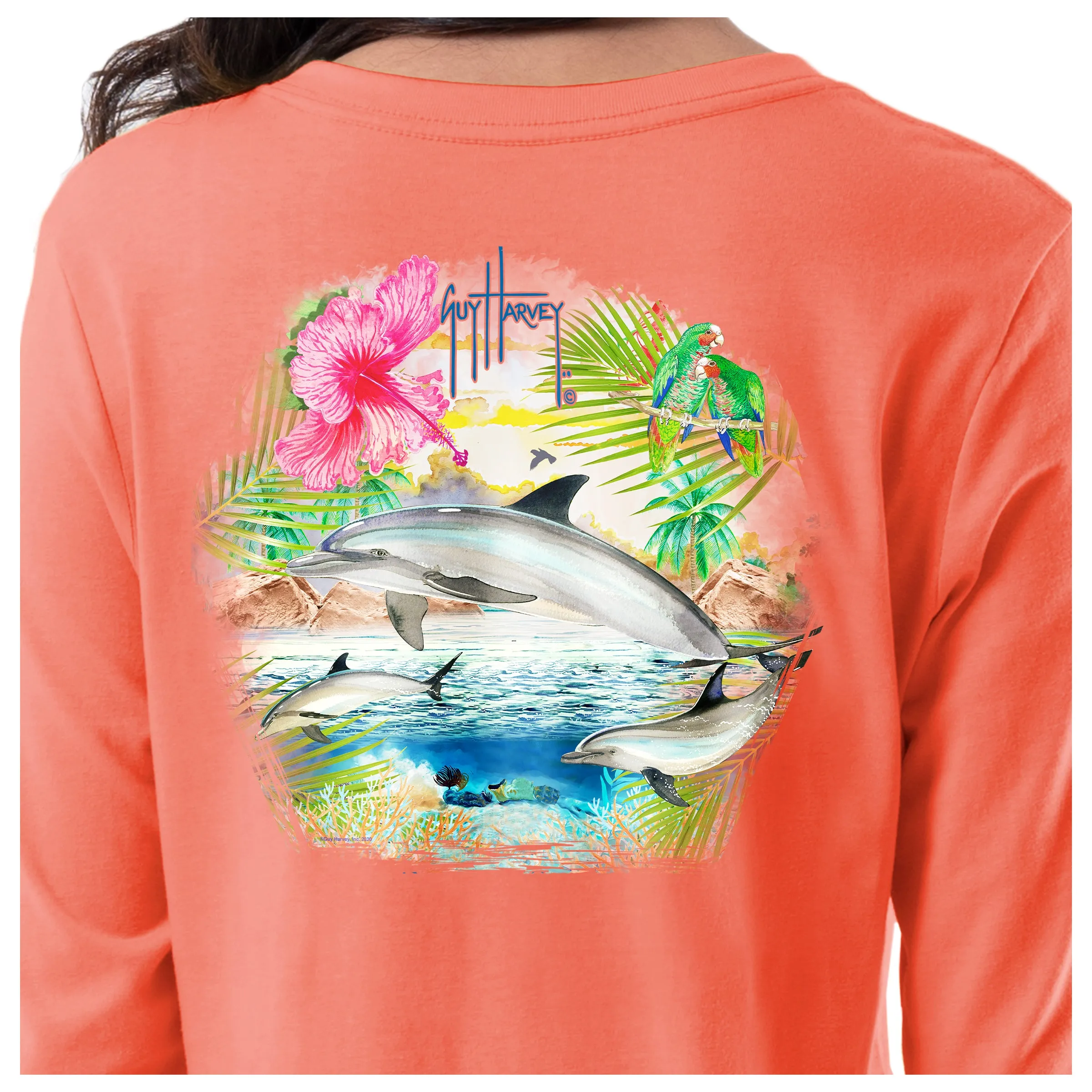 Ladies Spectacle Long Sleeve V-Neck T-Shirt
