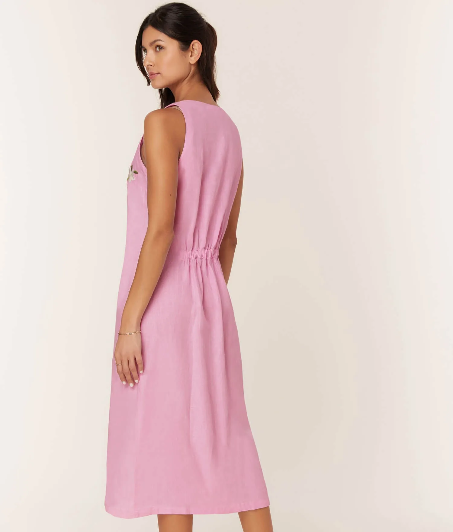 The Anamur Button Up Dress - Linen - Aster