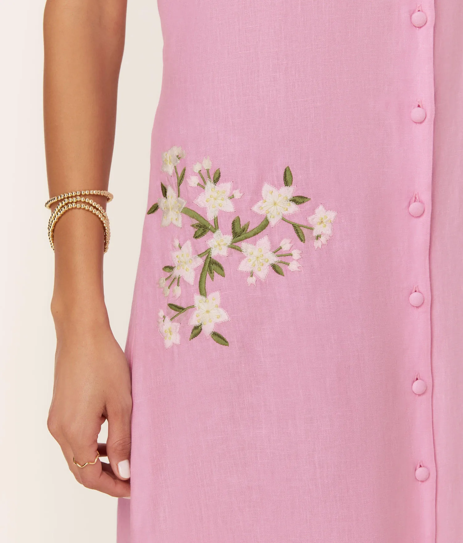 The Anamur Button Up Dress - Linen - Aster