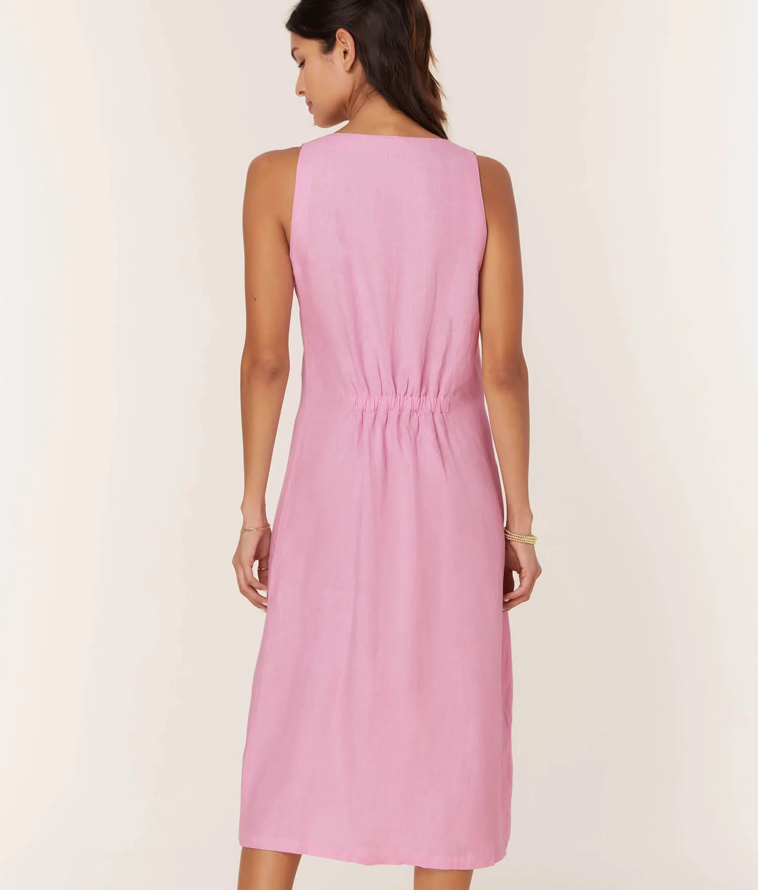 The Anamur Button Up Dress - Linen - Aster